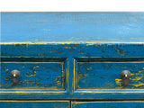 Distressed Bright Blue Oriental Sideboard Credenza Console Table Cabinet ws5014S