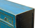 Distressed Bright Blue Oriental Sideboard Credenza Console Table Cabinet ws5014S