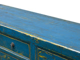 Distressed Bright Blue Oriental Sideboard Credenza Console Table Cabinet ws5014S