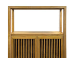 Light Brown Slatted Doors Display Storage Minimalist Zen Bookcase Cabinet ws5015S