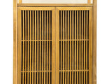Light Brown Slatted Doors Display Storage Minimalist Zen Bookcase Cabinet ws5015S