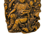 Vintage Small Wood Carved Light Brown Bodhisattva Pendant Plaque ws4908S