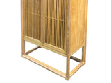 Light Brown Slatted Doors Display Storage Minimalist Zen Bookcase Cabinet ws5015S