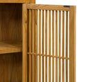 Light Brown Slatted Doors Display Storage Minimalist Zen Bookcase Cabinet ws5015S