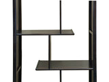 Asian Inspired Asymmetrical Dark Brown Shelving Display Cabinet Divider ws4972S