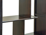 Asian Inspired Asymmetrical Dark Brown Shelving Display Cabinet Divider ws4972S