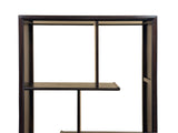 Asian Inspired Asymmetrical Dark Brown Shelving Display Cabinet Divider ws4972BS
