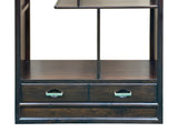 Pair Asian Inspired Asymmetrical Dark Brown Shelving Display Cabinet Divider ws4972ABS