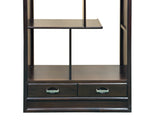 Asian Inspired Asymmetrical Dark Brown Shelving Display Cabinet Divider ws4972BS