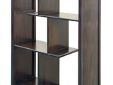 Asian Inspired Asymmetrical Dark Brown Shelving Display Cabinet Divider ws4972BS
