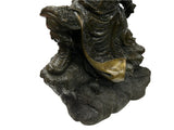Chinese Metal Bronze General Quan Yu Holding Long Knife Statue GB147S