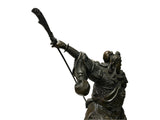 Chinese Metal Bronze General Quan Yu Holding Long Knife Statue GB147S