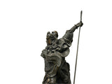 Chinese Metal Bronze General Quan Yu Holding Long Knife Statue GB147S