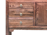 47" Brown Wood Grain Pattern Drawers Console Side Altar Table ws4997S