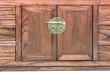 47" Brown Wood Grain Pattern Drawers Console Side Altar Table ws4997S