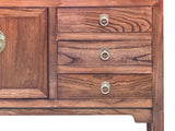 47" Brown Wood Grain Pattern Drawers Console Side Altar Table ws4997S