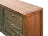 47" Brown Wood Grain Pattern Drawers Console Side Altar Table ws4997S