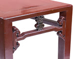 Distressed Reddish Brown Trapezoidal Geometric Lattice Panel Console Table ws4977S