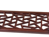 Distressed Reddish Brown Trapezoidal Geometric Lattice Panel Console Table ws4977S