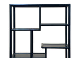 Oriental Asymmetrical Black Lacquer Shelving Display Cabinet Divider ws4985S