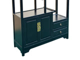 Oriental Asymmetrical Black Lacquer Shelving Display Cabinet Divider ws4985S
