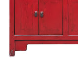 Distressed Brick Red Drawers Doors Sideboard Credenza Console Table ws4987S