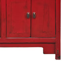 Distressed Brick Red Drawers Doors Sideboard Credenza Console Table ws4987S