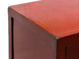 Distressed Brick Red Drawers Doors Sideboard Credenza Console Table ws4987S