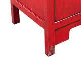 Distressed Brick Red Drawers Doors Sideboard Credenza Console Table ws4987S