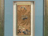 Vintage Chinese Floral Embroidery Fabric Piece Framed Wall Art ws4868S