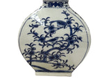 Oriental Slim Flat Gourd Shape Flower Theme Porcelain Art Vase GB672S