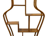Oriental Light Brown Vase Shape Step Shelves Display Cabinet Divider ws4993S