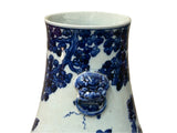 Oriental Floral Phoenix Blue White Porcelain Art Vase GB667S