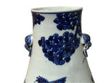 Oriental Floral Phoenix Blue White Porcelain Art Vase GB667S