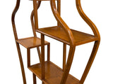 Oriental Light Brown Vase Shape Step Shelves Display Cabinet Divider ws4993S
