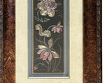 Vintage Chinese Floral Embroidery Fabric Piece Framed Wall Art ws4867S