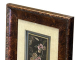 Vintage Chinese Floral Embroidery Fabric Piece Framed Wall Art ws4867S