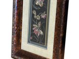 Vintage Chinese Floral Embroidery Fabric Piece Framed Wall Art ws4867S