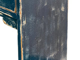 53" Distressed Dark Ink-Blue Drawers Narrow Console Credenza Table ws4998S