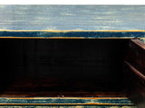 53" Distressed Dark Ink-Blue Drawers Narrow Console Credenza Table ws4998S