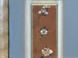 Vintage Chinese Floral Embroidery Fabric Piece Framed Wall Art ws4870S