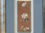 Vintage Chinese Floral Embroidery Fabric Piece Framed Wall Art ws4870S