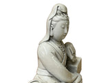 Chinese Vintage Finish Off White Porcelain Reclining Kwan Yin , Bodhisattva Statue GB899S