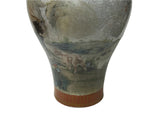 Chinese Gray Crackle 3 Rams Round Porcelain Vase GB670S