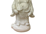 White Happy Laughing Buddha Holding Fan Deity Porcelain Figure ws4783S