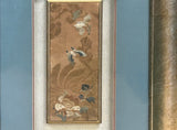 Vintage Chinese Floral Embroidery Fabric Piece Framed Wall Art ws4871S