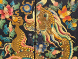 Oriental Tibetan Style Golden Dragon Graphic Tall Slim Storage Cabinet ws5063S