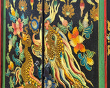 Oriental Tibetan Style Golden Dragon Graphic Tall Slim Storage Cabinet ws5063S
