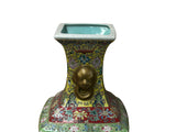 Chinese Yellow Base Canton Famille  Mille Fleurs Porcelain Vase ws4855S