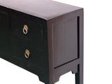 Black 4 Drawers Moon Face Slim Narrow Foyer Console Side Table ws5084S